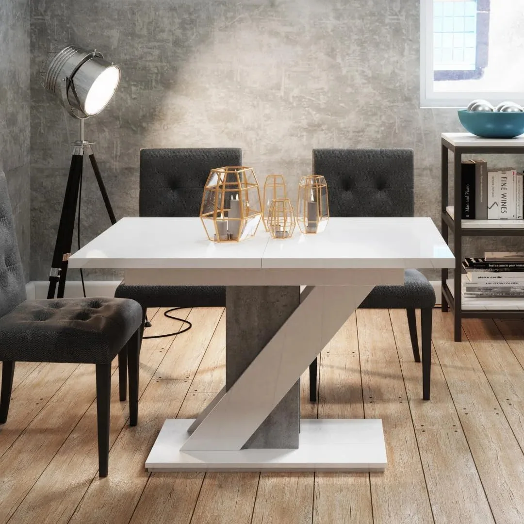 kf-A1cf7e3bc2a574876b8baacc098386759c Modern White Rectangular Dining Table – Contemporary Kitchen & Dining Table for Family Dining - Image 1