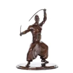 Bronze Cossack Warrior Statue Sculpture