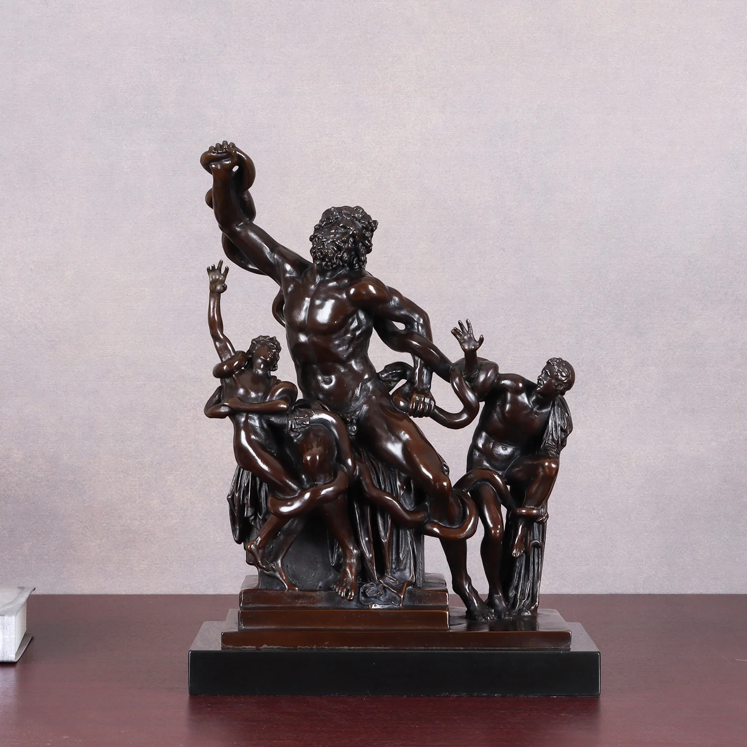 kf-S14fc07fb28e34c7ba1b545b56bb00601R Handcrafted Bronze Laocoön and His Sons Statue – Classical Greek Mythology Sculpture for Home & Villa Décor - Image 1
