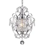 Modern Chrome Crystal Mini Pendant Light, Elegant Ceiling Hanging Lamp for Kitchen Island, Dining Room & Bedroom