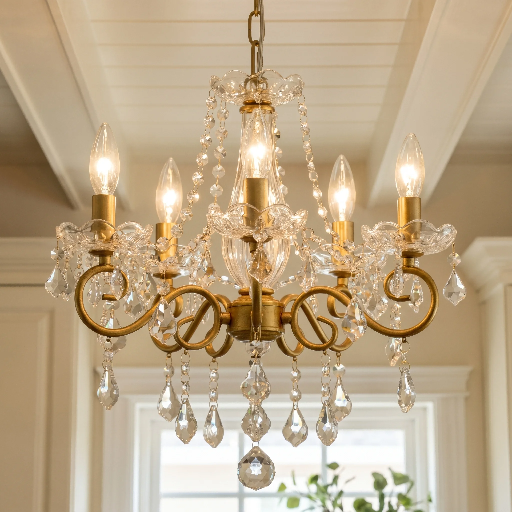 kf-S2a4d5248b4e34706b716a6d723b09a55O Modern Gold Crystal Chandelier - Image 1