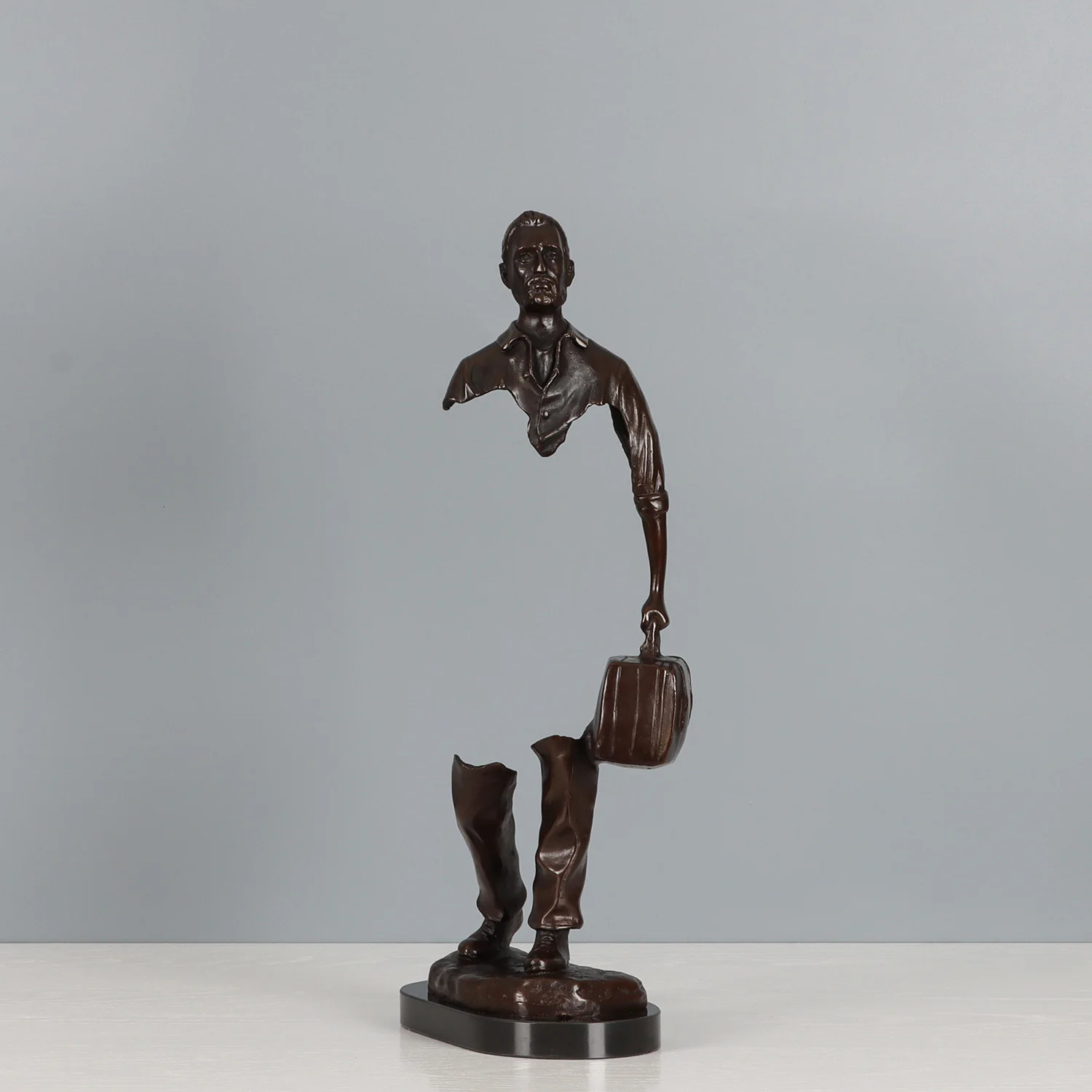 kf-S4aba1028e61045b9a4b6b833d4bc554d5 Bronze Traveler Man Statue Figurine Abstract Famous Bruno Catalano Sculpture Handmade Home Office Decoration - Image 1