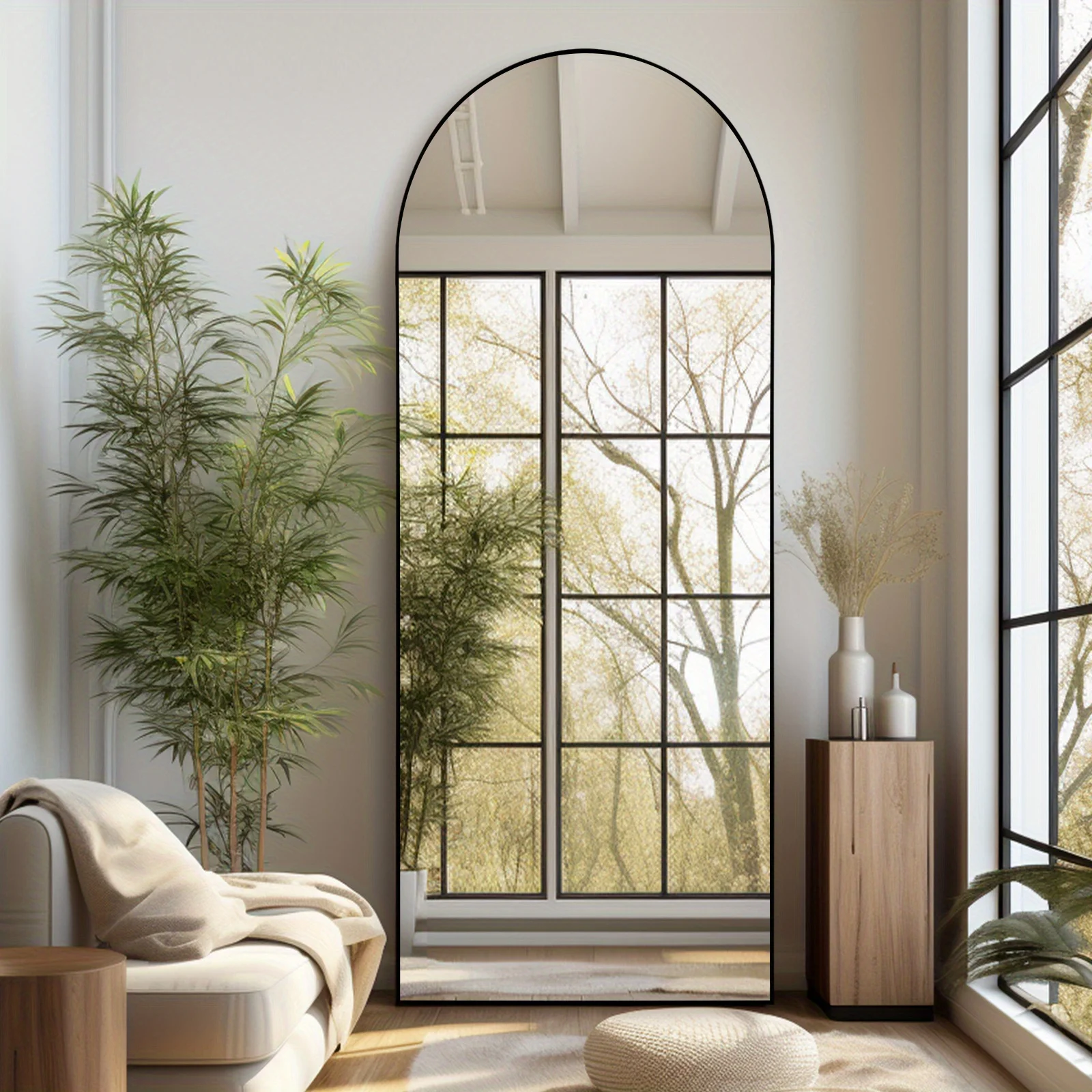 kf-S5b1e54e1bb7348e78680186682b1703d8 Oversized Arched Full-Length Floor Mirror - Image 1
