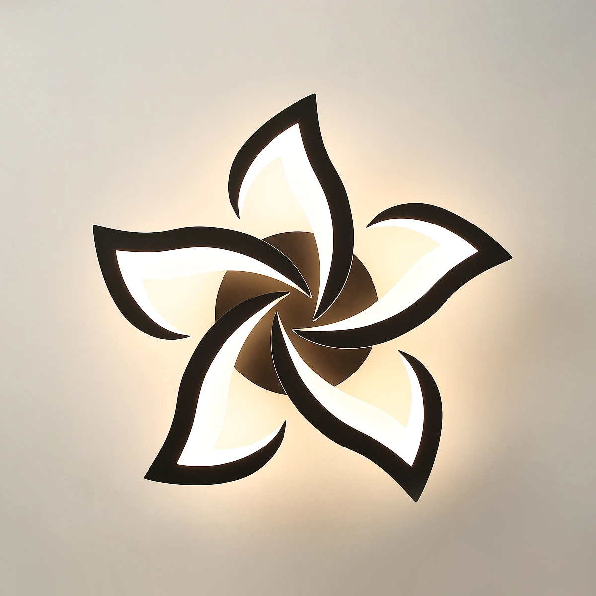 kf-S7284db86b4c345a9b589ae95b4fe52081 Modern 5-Light White LED Ceiling Light 41W 3CCT Dimmable 3000K-6500K Flower Flush Mount Ceiling Lamp for Bedroom, Living Room, Hallway & Kitchen - Image 1
