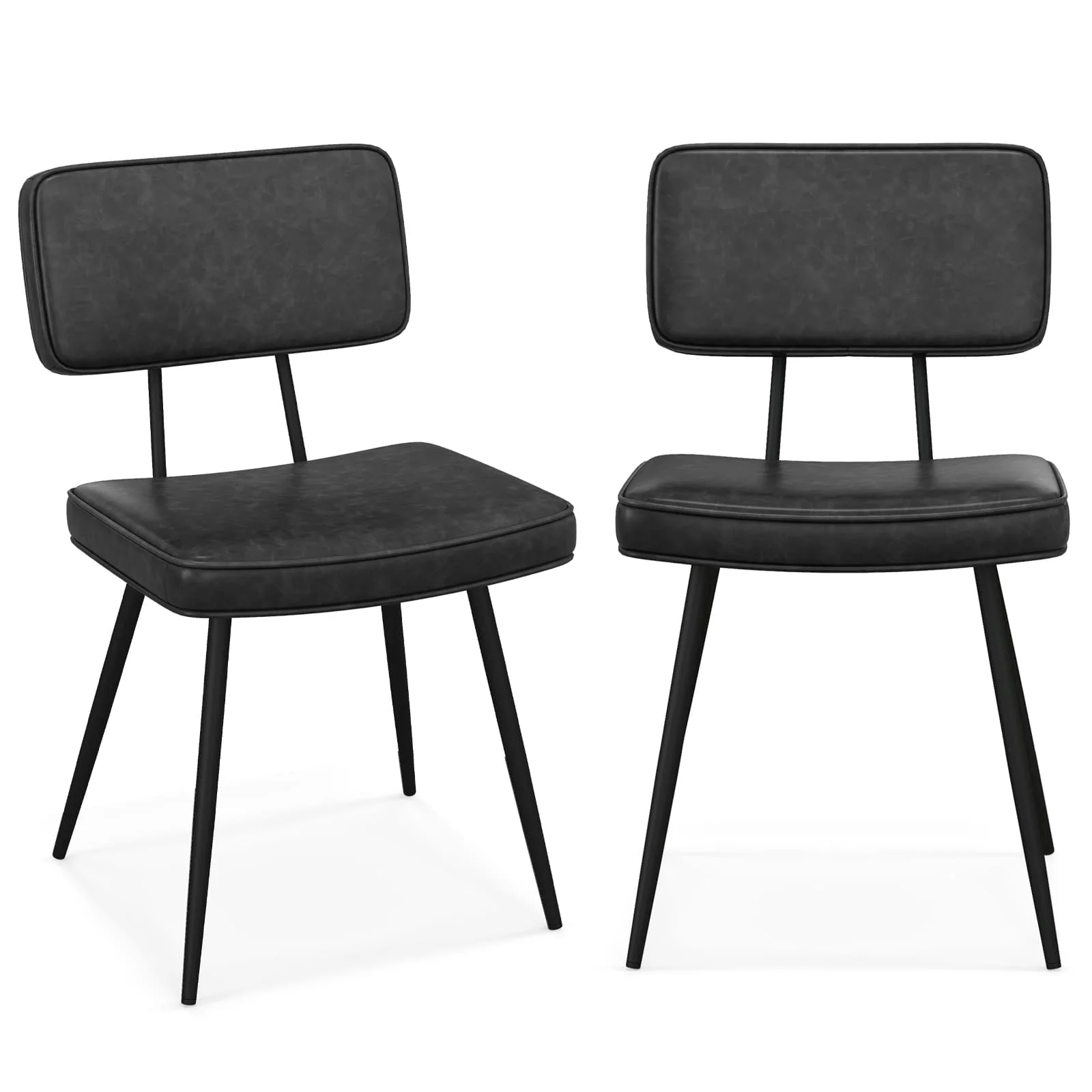 kf-Sa28b2f410d564fae9e6f16c4a0e6a936F Dining Chair Set of 2 Faux Leather Upholstered Kitchen Side Chair - Image 1