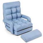 Convertible Adjustable Folding Lazy Sofa Bed with Armrests and Pillow
