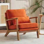 Mid-Century Modern Accent Chair with Wooden Frame