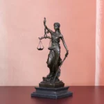 Handcrafted Bronze Blind Lady Justice (Themis) Statue – Classical Greek Goddess Sculpture for Law Office, Home & Office Décor